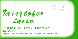 krisztofer lassu business card